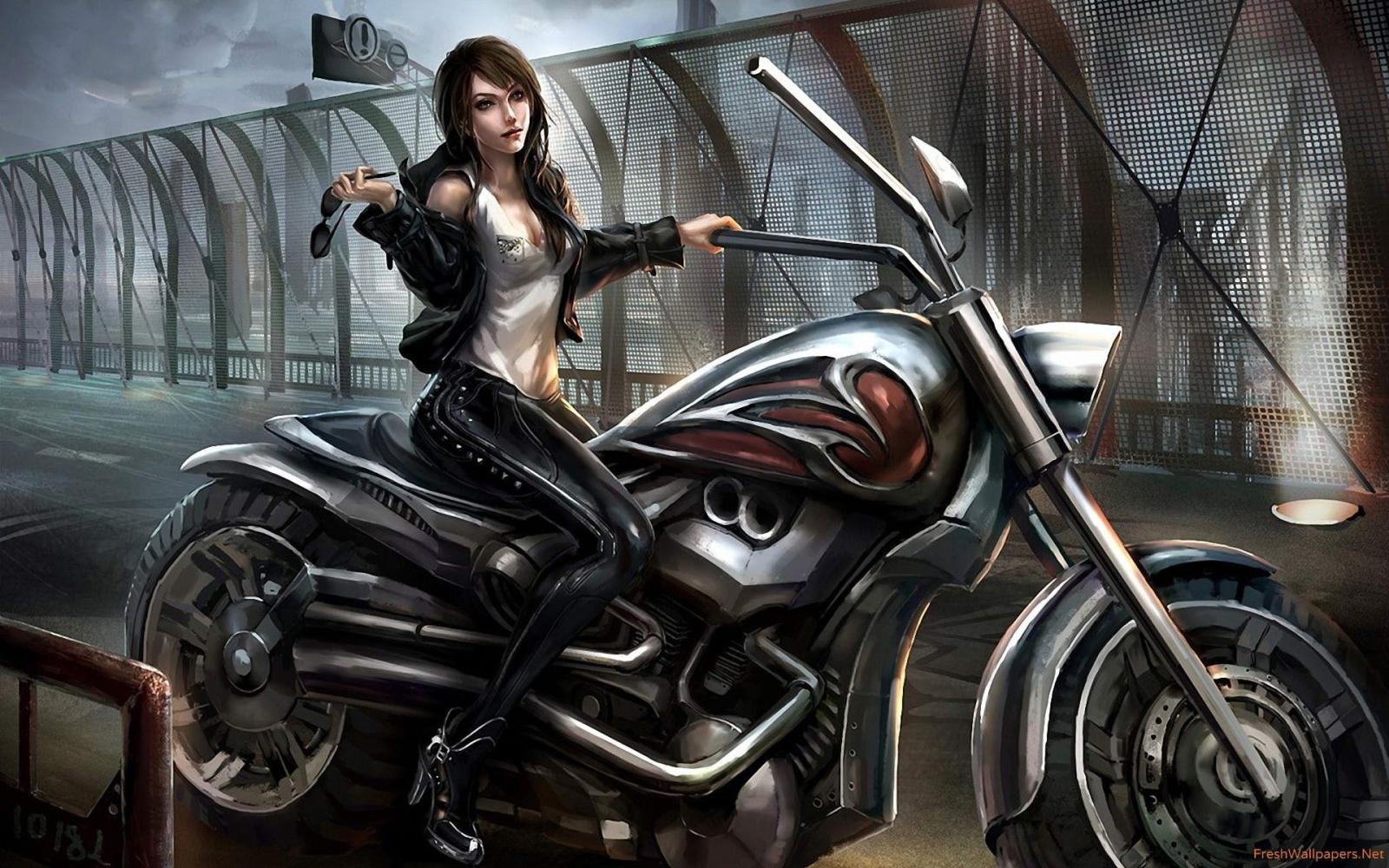 1920x1200 79+ Motorcycle Girl Wallpapers on WallpaperPlay