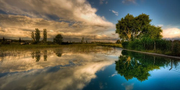 1920x1200 Dramatic Sky Clouds Water Reflection Desktop Wallpaper