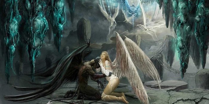 1920x1200 Dark Angel Wallpaper - Fallen Angel And Angel (#142295) - HD