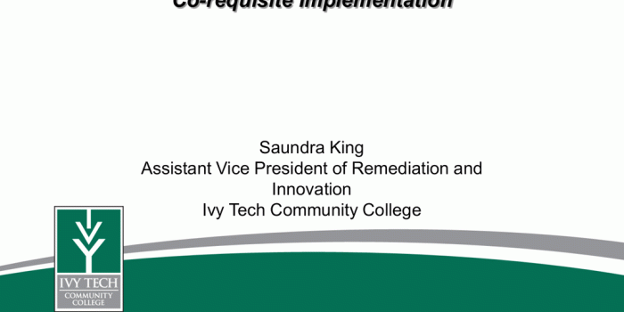 1024x768 Presentation by Dr. Saundra Kay King, Ivy Tech