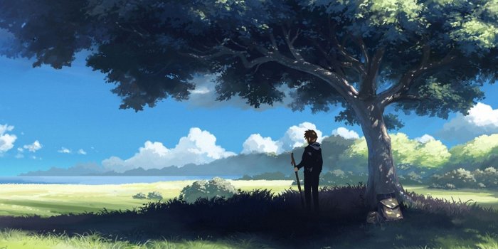 2880x1800 Anime Tree Scenery Free Wallpaper Desktop #42324 Wallpaper