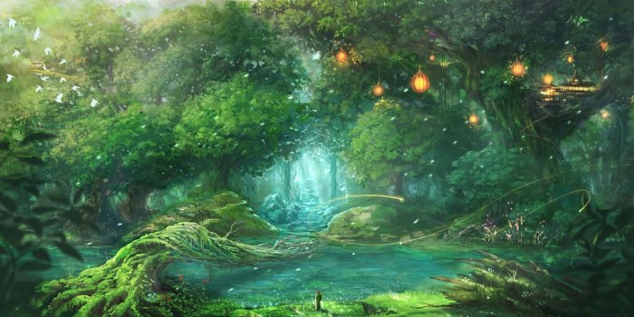 1458x700 Anime Forest Wallpapers - Top Free Anime Forest Backgrounds