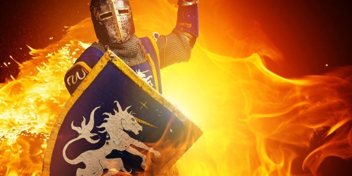 1332x850 Wallpaper fire, fire, shield, knight, shield, knight images for