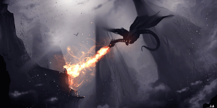 2047x1151 Download 2047x1151 Dragon, Fire, Knight, Digital Art Wallpapers