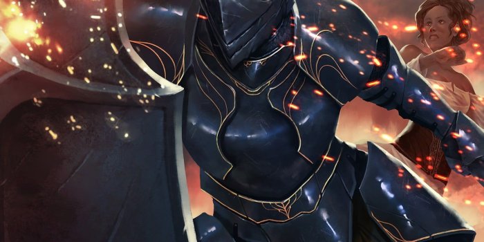 1500x2000 Black knight with shield illustration, fantasy art, knight, fire HD