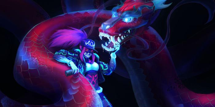 2560x1440 Download 2560x1440 Wallpaper Akali, League Of Legends And Dragon