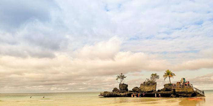 5107x2873 Brown rocks, nature, beach, island, Boracay HD wallpaper | Wallpaper