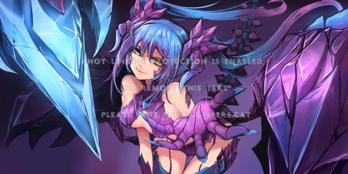 1800x900 skarner succubus girl cute woman demon long