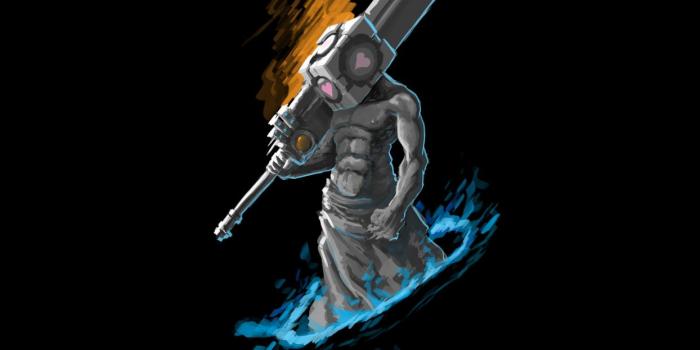 1244x700 Portal Silent Hill alternative art Pyramid Head Compainion Cube