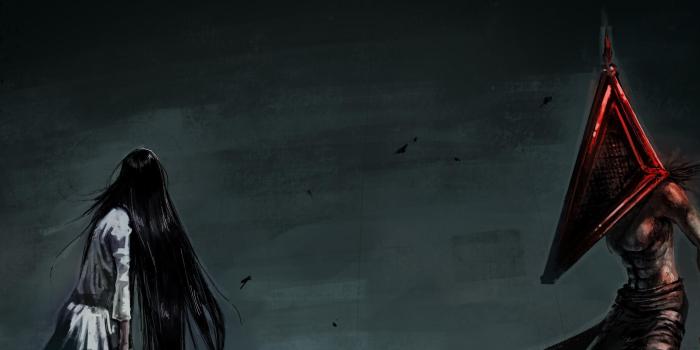 3360x1260 Silent Hill - Sadako & Pyramid Head HD wallpaper download