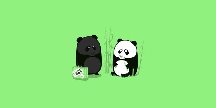 1600x1200 minimalistic, bamboo, panda bears :: Wallpapers