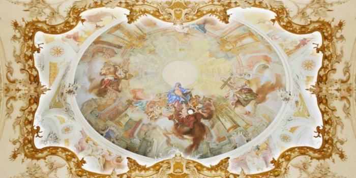 1125x704 3d nature wallpapers wall papers home decor Angel mythological scene  European three-dimensional relief Zenith ceiling murals