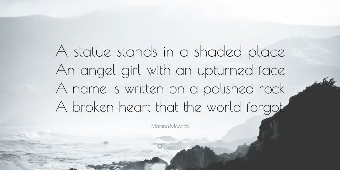 3840x2160 Martina Mcbride Quote: “A statue stands in a shaded place An angel