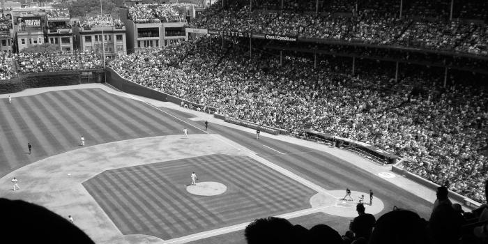 1680x1050 Chicago Cubs Wrigley Field Black And White Wallpaper.jpg Desktop