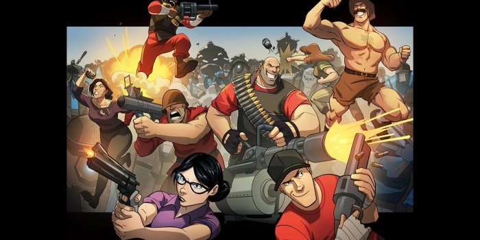 1920x1080 Game wallpaper, Team Fortress 2, Heavy (TF2), Scout (TF2), Demoman