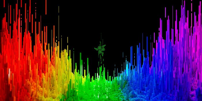 2560x1600 Razer Technology 3D rainbow background HD wallpaper download