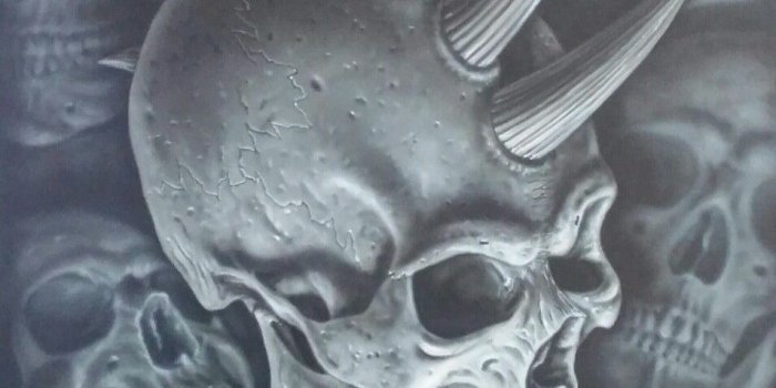954x1310 Demon skull by Kiwi Terry Airbrush Designs. #wallpaper #airbrush
