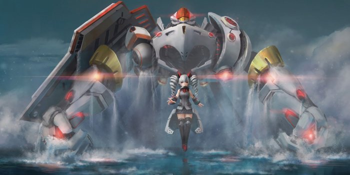 1920x1080 Download 1920x1080 Wallpaper Bronya Zaychik, Giant Robot, Anime Girl