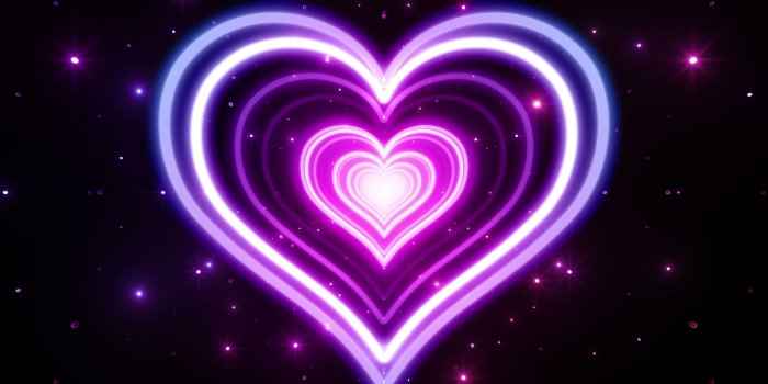 4096x2304 Purple Neon Heart Abstract 4k Ultra HD Wallpaper | Background Image
