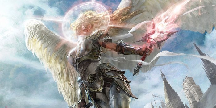 1920x1080 1920x1080 armor, the city, angel, swords, magic, girl, halo, light