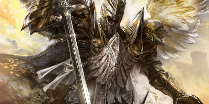 1920x1200 warrior, Angelsarmor, Swords, Helmet, Wings, Fantasy Wallpapers HD