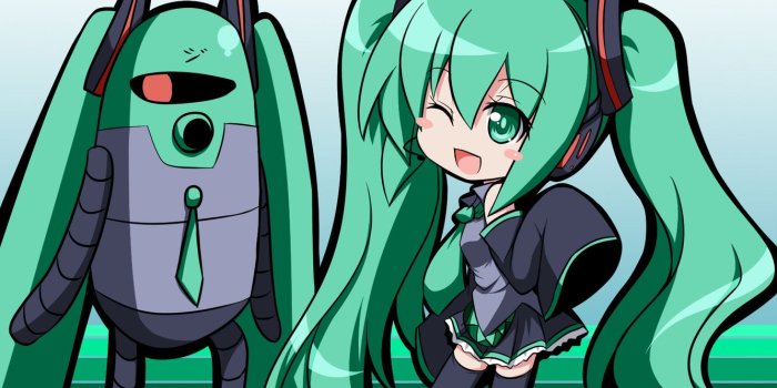 1333x1000 kakeru vocaloid hatsune miku chibi thighhighs wallpaper | #124304