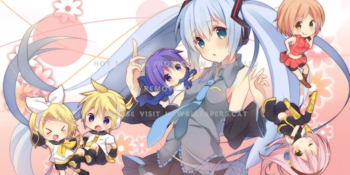 1920x1080 vocaloid chibi cute megurine luka len miku