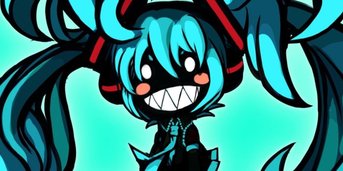 1920x1080 Download Wallpapers 3840x1200 Chibi, Hatsune Miku, Anime, Grin