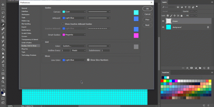 1366x768 Set pixel grid properly in Photoshop cc 2017 - Super User