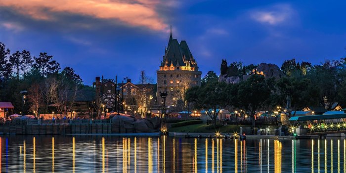 1280x853 Images Florida USA Disney World Epcot Orlando Pond Parks Evening