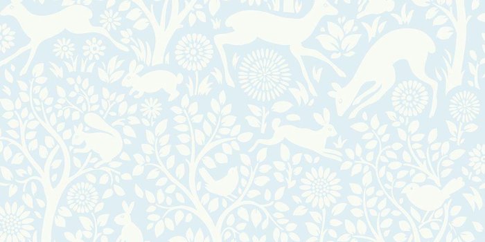 1000x1000 Anahi Light Blue Forest Fauna Wallpaper Sample