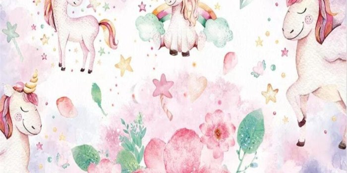 1000x800 Beibehang Custom Wallpaper Modern Pink unicorn flower children's room  background wall papel de parede wallpaper for kids room