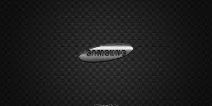 2560x1600 Download wallpapers Samsung logo, silver shiny logo, Samsung metal