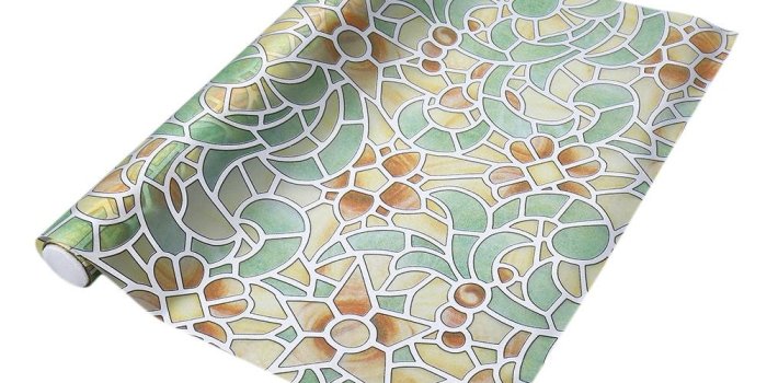 1000x1000 Removable Window Bathroom Showcase Film Cover Wallpaper Decoration - Retro  Flower Pattern B