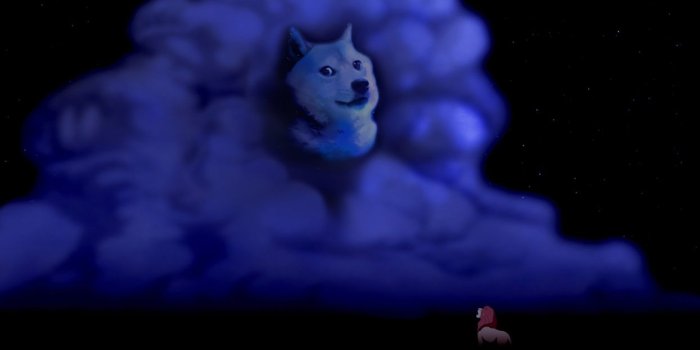 1244x700 Lion King Clouds Night Doge Meme Dog disney wolf wolves fantasy