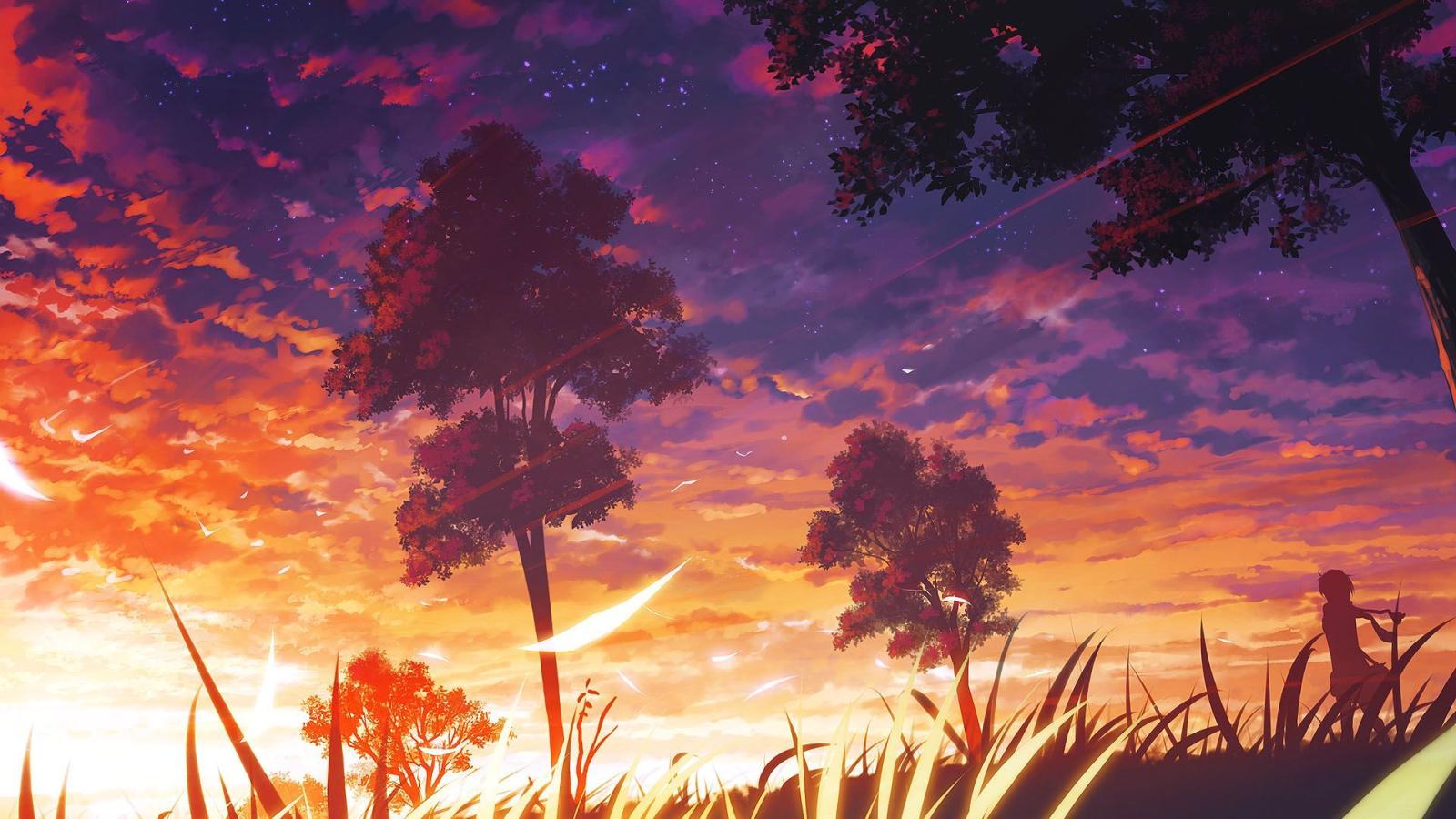 1920x1080 60+ Anime Sunset Wallpapers - Download at WallpaperBro