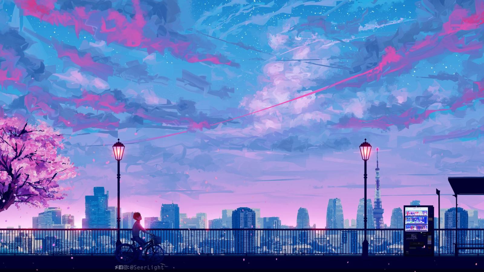 1920x1080 1920x1080 Anime Cityscape Landscape Scenery 5k Laptop Full HD 1080P