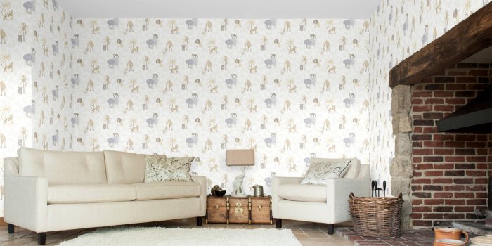 1800x1350 Jungle Friends Neutral by Albany - Wallpaper : Brewers Home