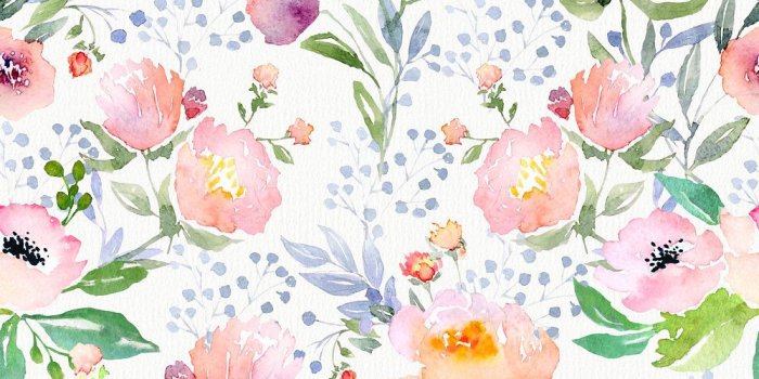 1000x3000 Hollister Removable Watercolor Bright Flowers Nursery 8.33' L x 25