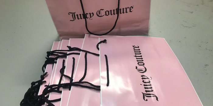 1600x1200 7 Juicy Couture Medium 8.5 Gift Bag with Juicy Couture Printed And Ribbon  Handle