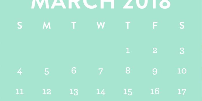 2251x4000 March 2018 Spring Flower Calendar Wallpaper - Sarah Hearts