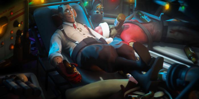 4500x2531 Download wallpaper 4500x2531 team fortress 2, morgue, medic hd