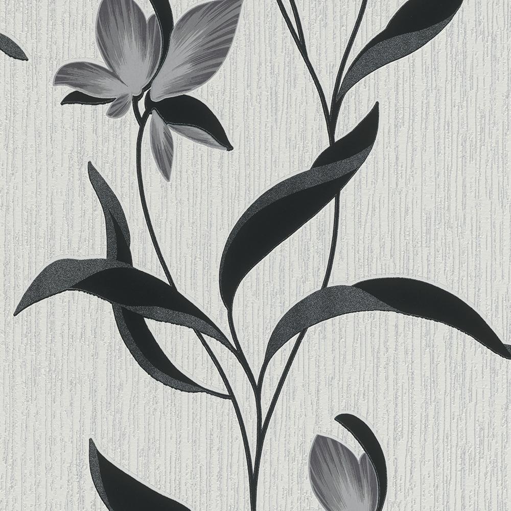 1000x1000 Fleur Grey Flower Wallpaper