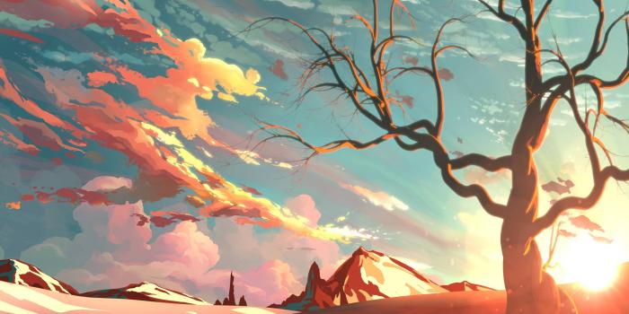 2880x1800 Sunset Beautiful Painting, HD Artist, 4k Wallpapers, Images