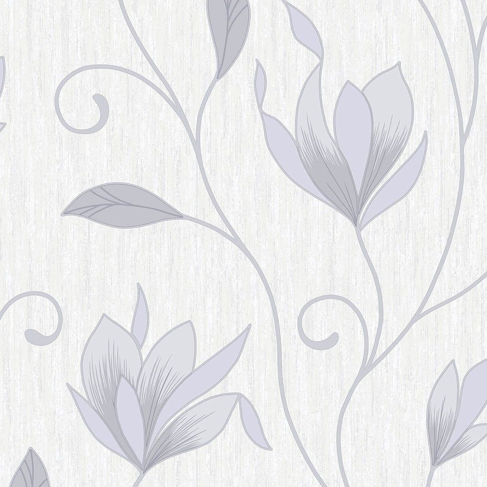 1000x1000 2836-M0852 - Advantage Shades of Grey Wallpaper-Mercutio Floral Trail -  Wallpaper the Home