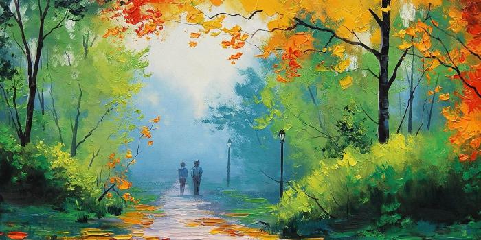 1920x1081 Nature Graham Gercken Painting Fall Path - Beautiful Watercolor