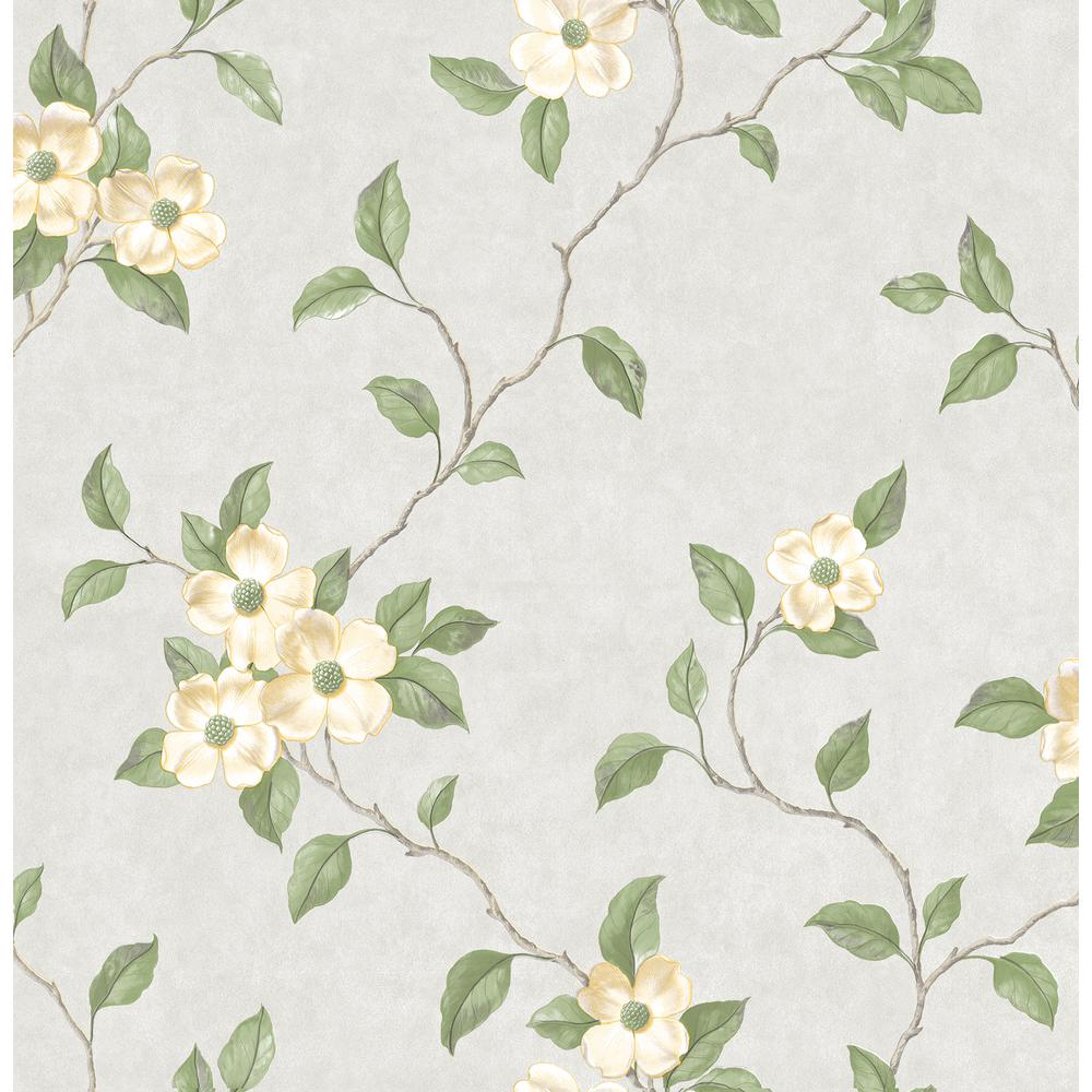 1000x1000 Nantes Light Grey Floral Trails Wallpaper