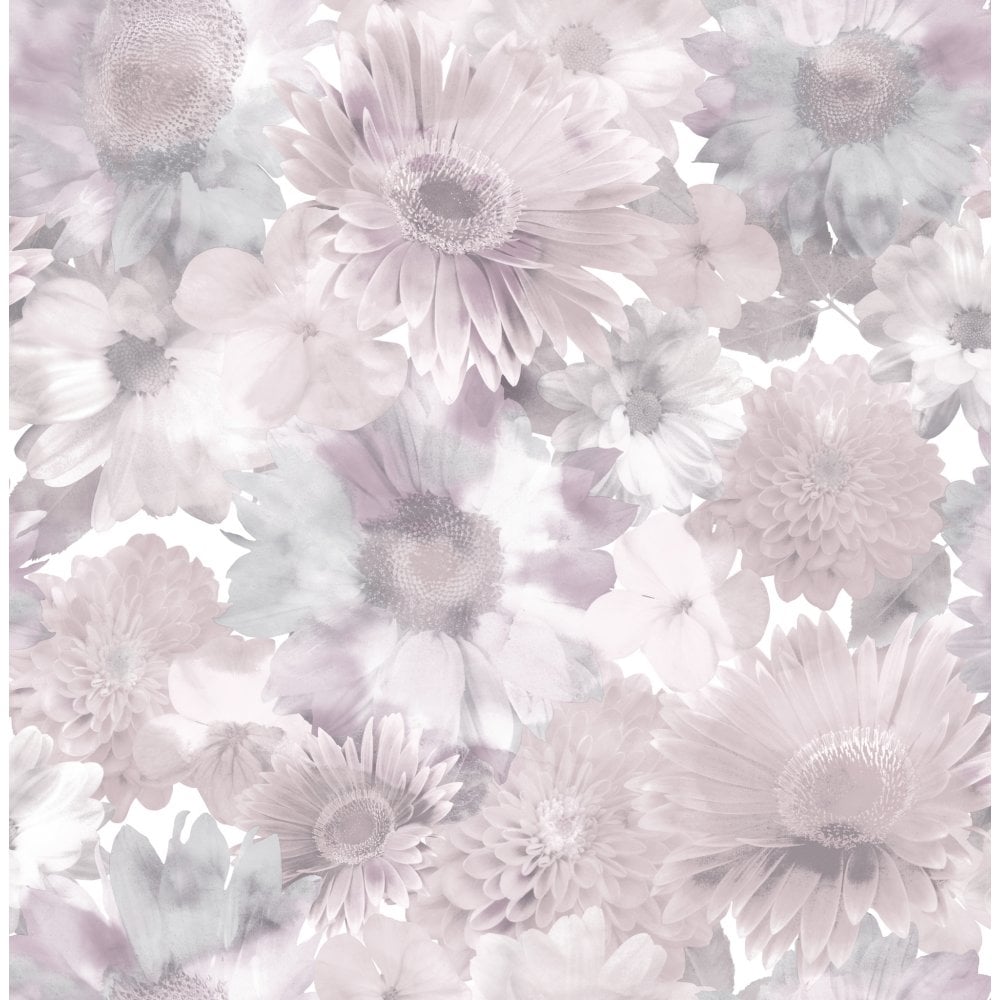 1000x1000 Graham & Brown Summer Garden Pink & Purple Floral Wallpaper 106372