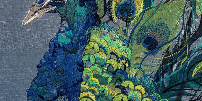 1280x1918 Embroidered Peacock Wallpaper – Jacky Puzey Embroidery Ltd