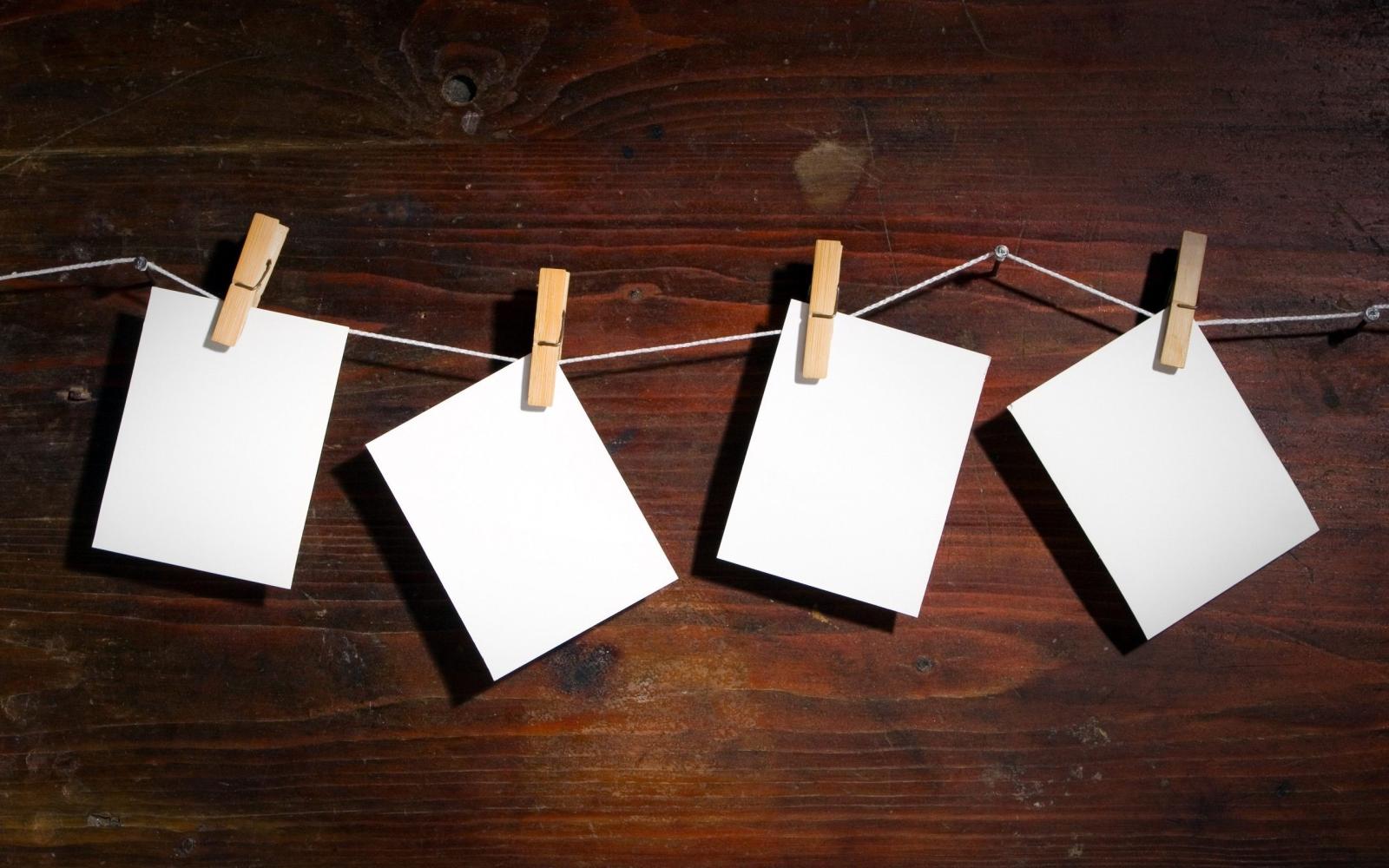 2560x1600 wood, string, blank, paper clips, brown background :: Wallpapers